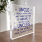 Uncle Gifts Acrylic Block Uncle Christmas Birthday Gifts For Him