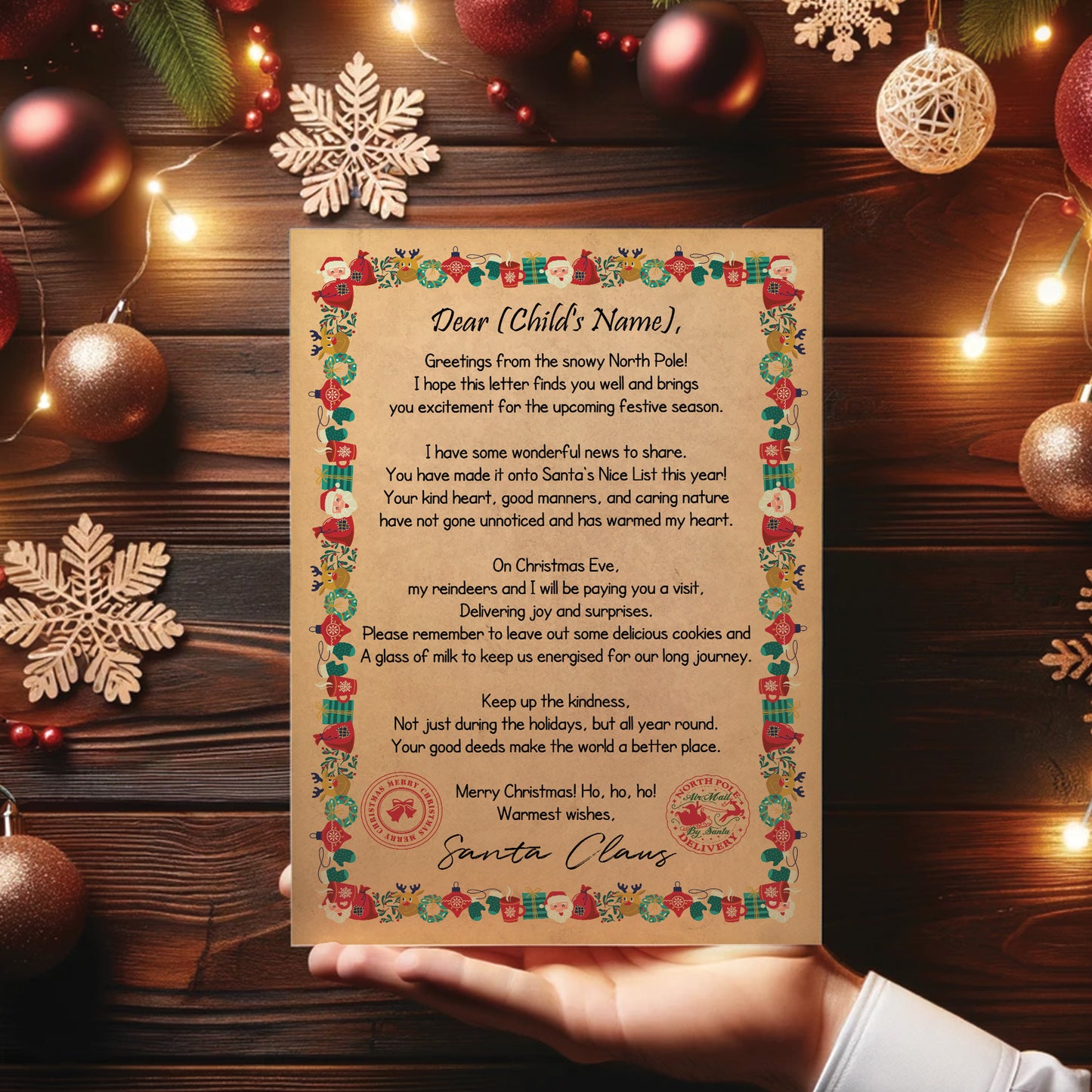 Christmas Eve Box Filler Personalised Letter From Santa Daughter
