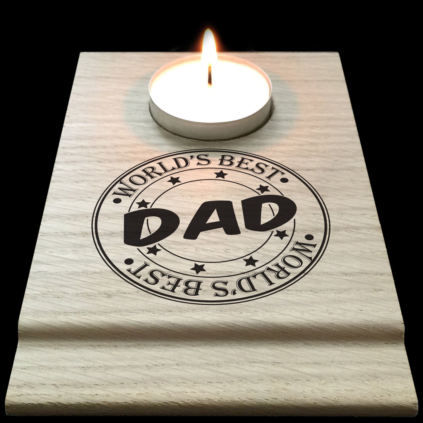 Worlds Best Dad Candle Gift Set Tea Light Holder