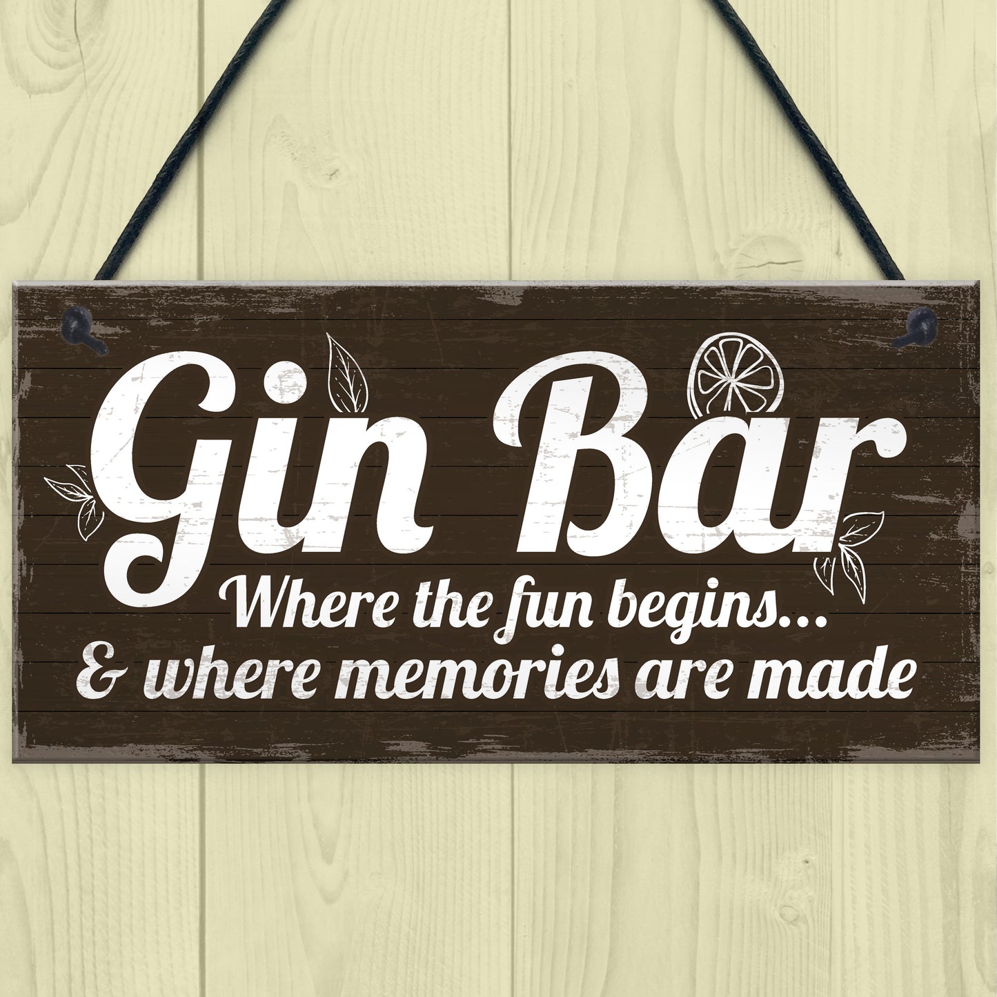 Gin Bar Sign Man Cave Bar Plaque Alcohol Novelty Shabby Gift