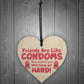 Best Friend Sign Funny Rude Friendship Gift Wood Heart Friend
