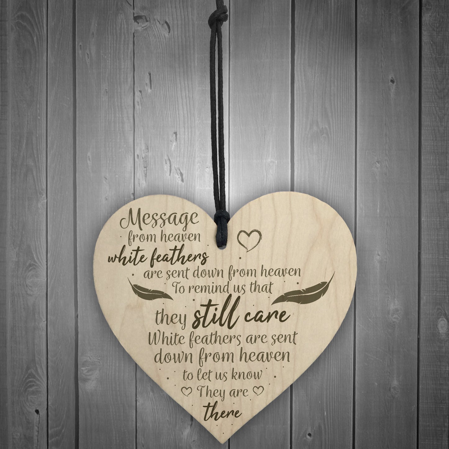 In Memory Hanging Wooden Heart Wall Plaque Mum Dad Memorial