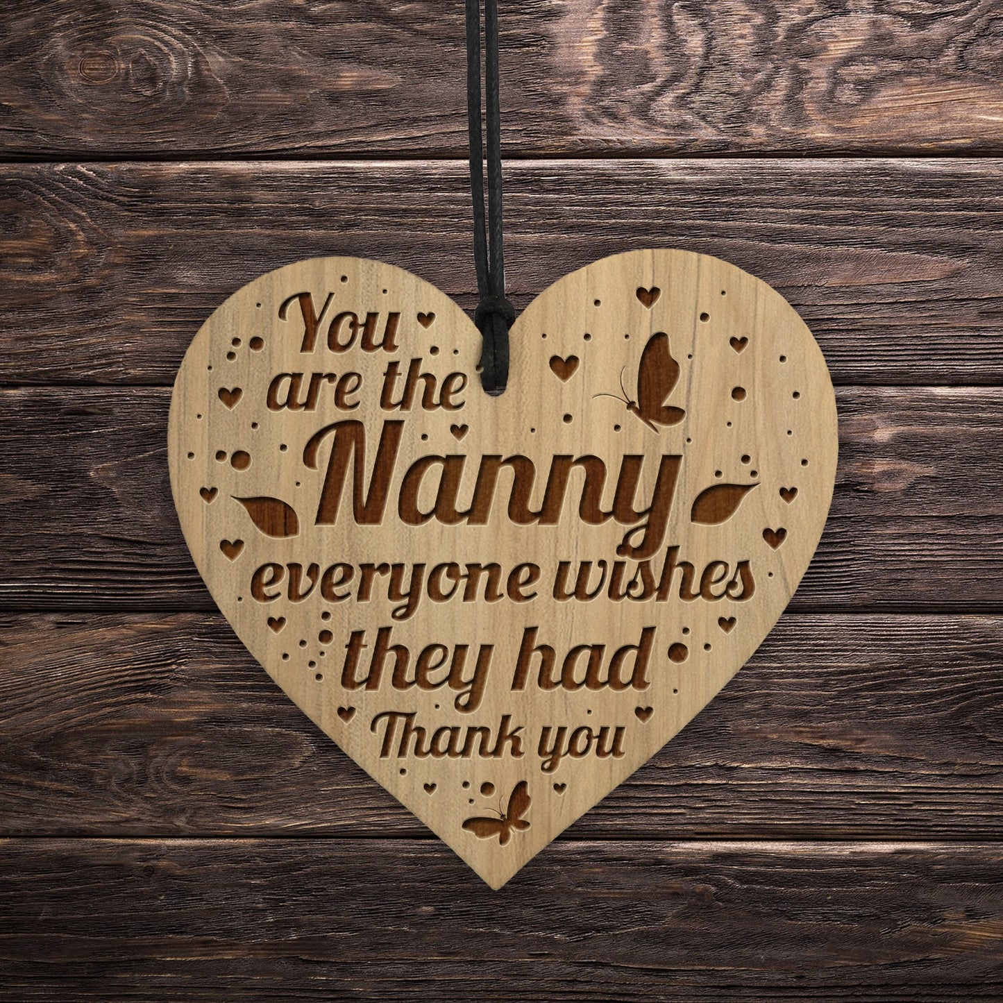 Nanny Gifts From Granddaughter Engraved Wood Heart Birthday