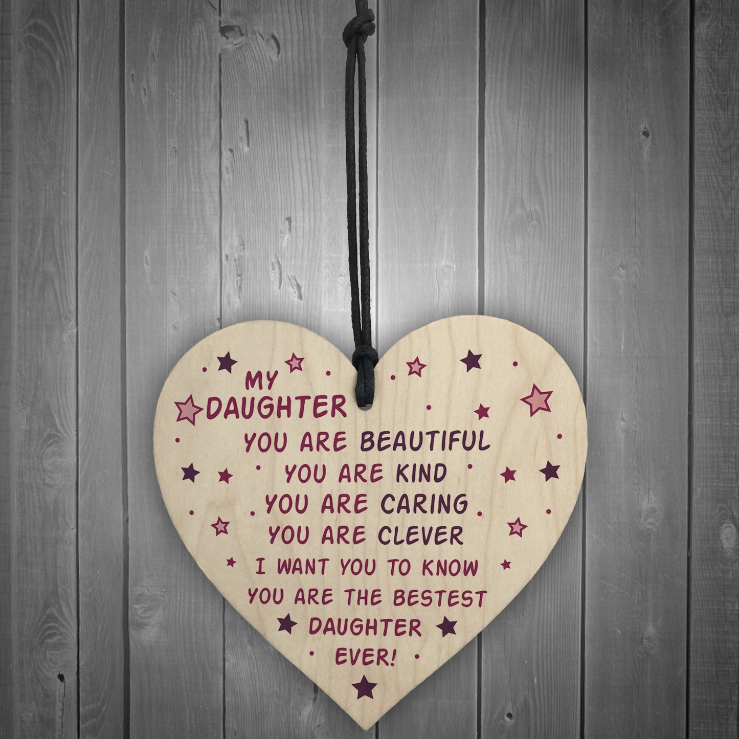 Novelty Daughter Gifts Wooden Heart Gift For Birthday Christmas