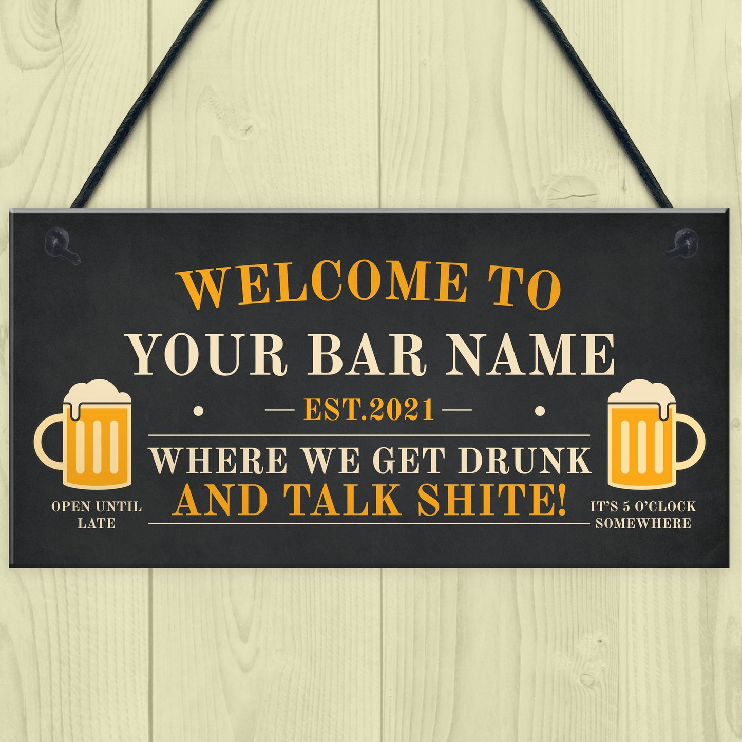 Home Bar PERSONALISED Sign Funny Bar Pub Sign Man Cave Gifts