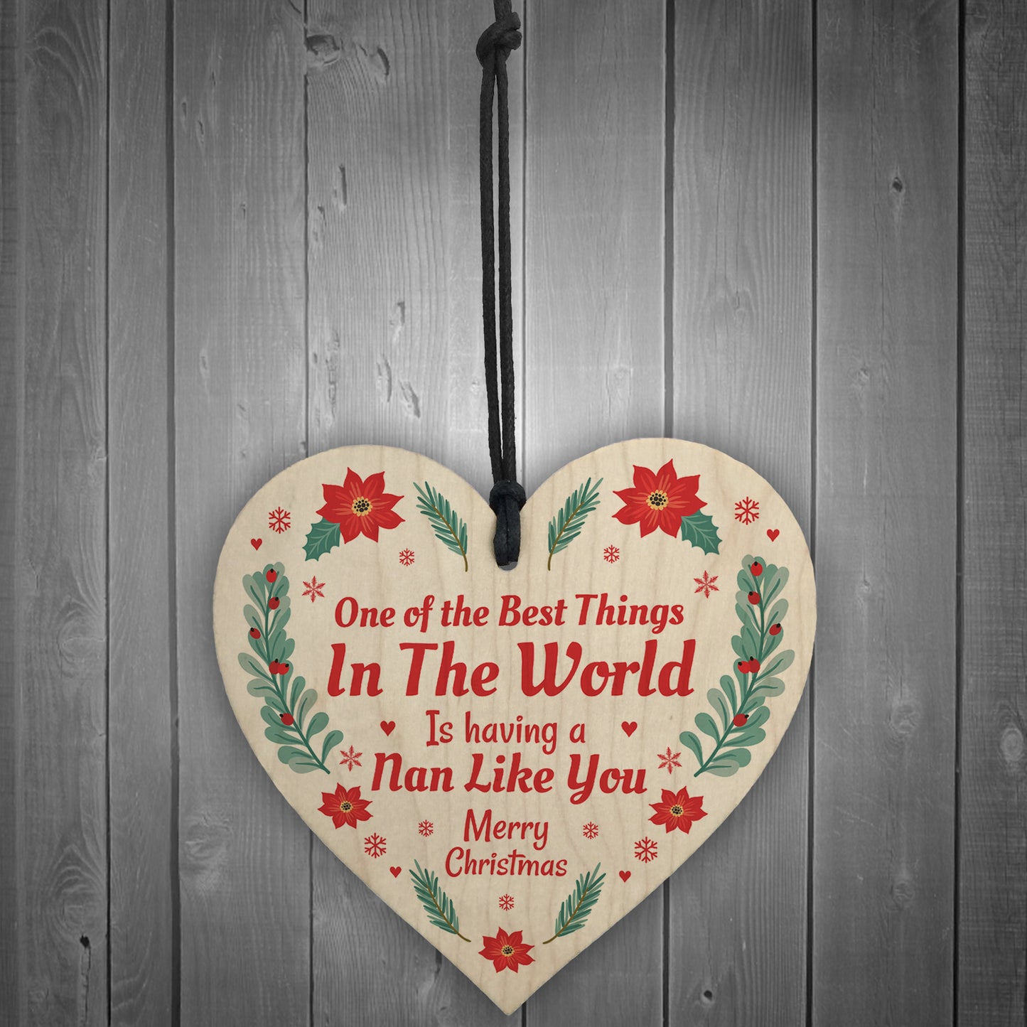 Best Nan Gifts For Christmas Wood Heart Tree Decoration Gifts