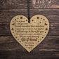 Girlfriend Birthday Gift Card Engraved Heart Anniversary Gift