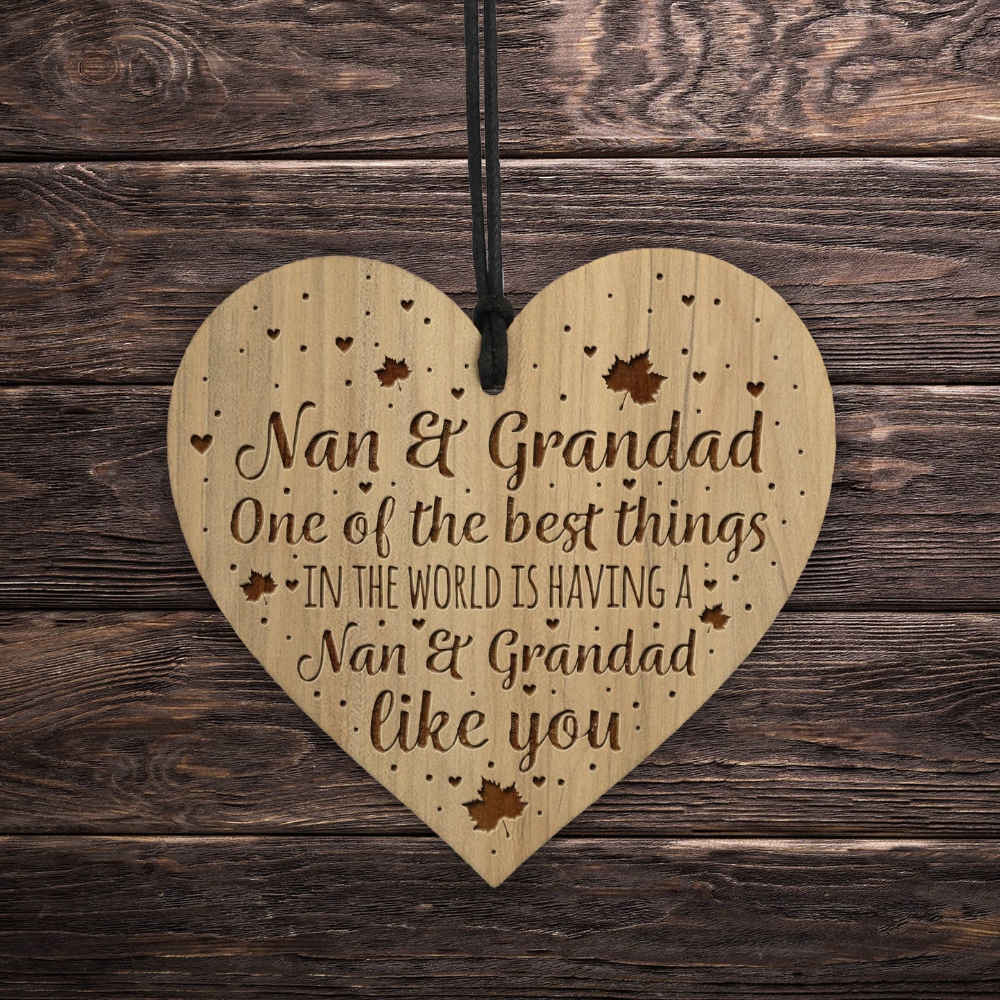 Nan And Grandad Gift Engraved Heart Birthday Christmas Gift