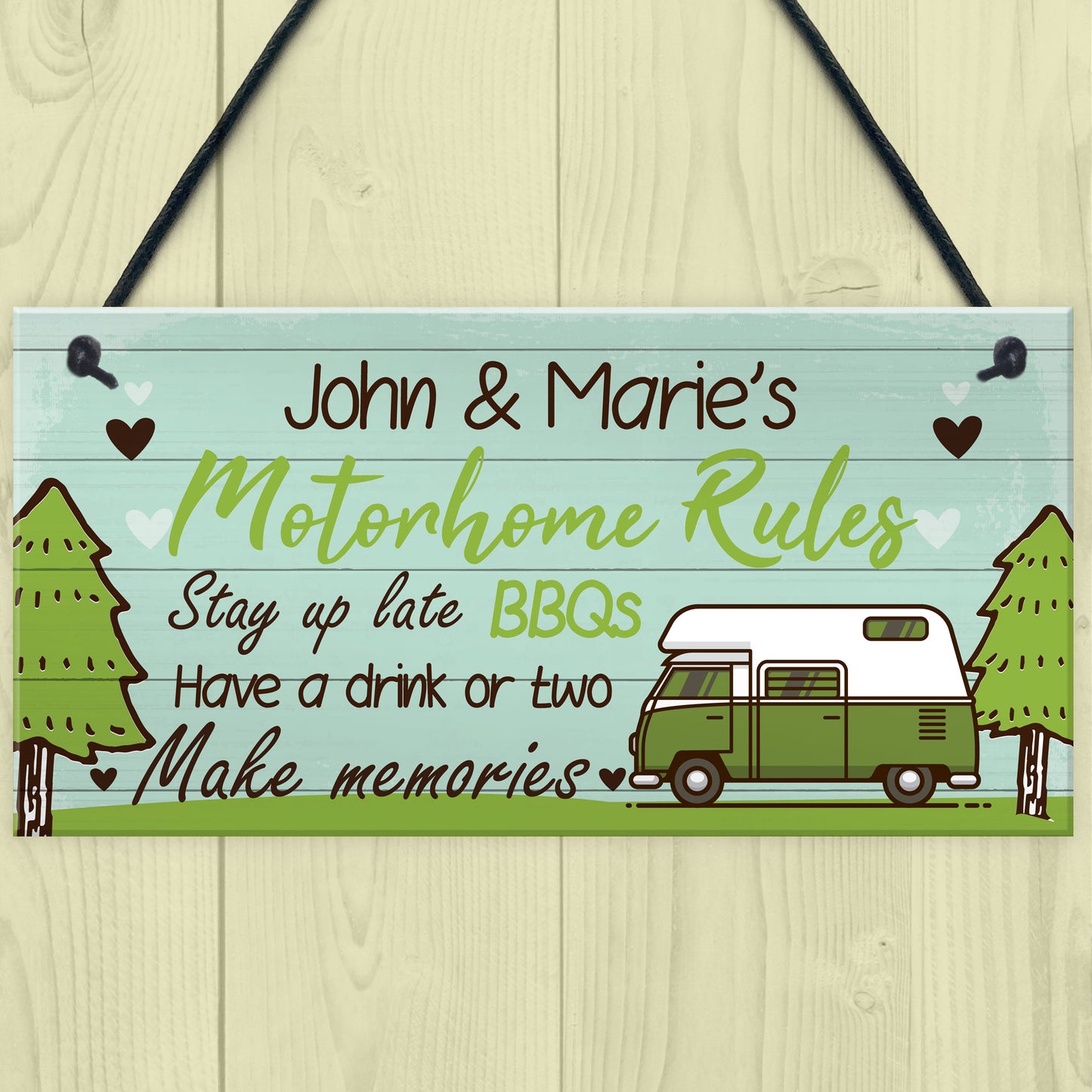 PERSONALISED Motorhome Rules Sign Caravan Rules Sign Gift