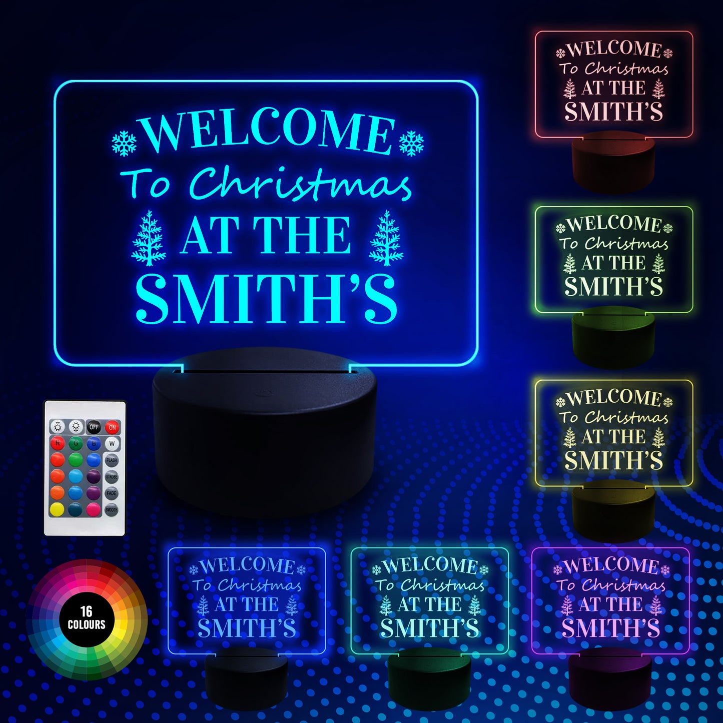 Personalised Christmas At The... Sign Neon Sign Xmas Family