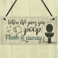 Bathroom Sign Shabby Chic Funny Poop Toilet Loo Door Sign Home