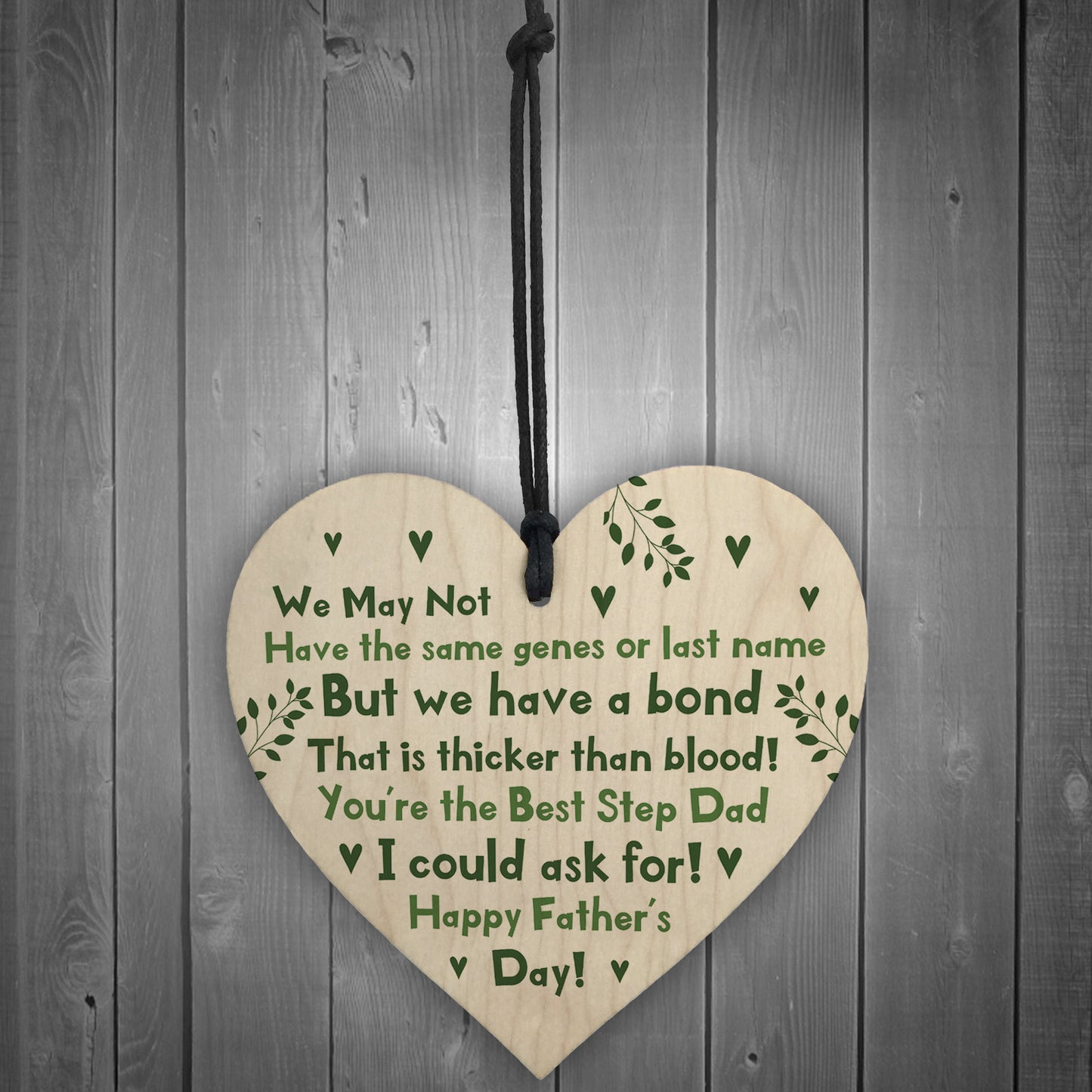 Stepdad Gift For Fathers Day Wood Heart Thank You Gift For Him