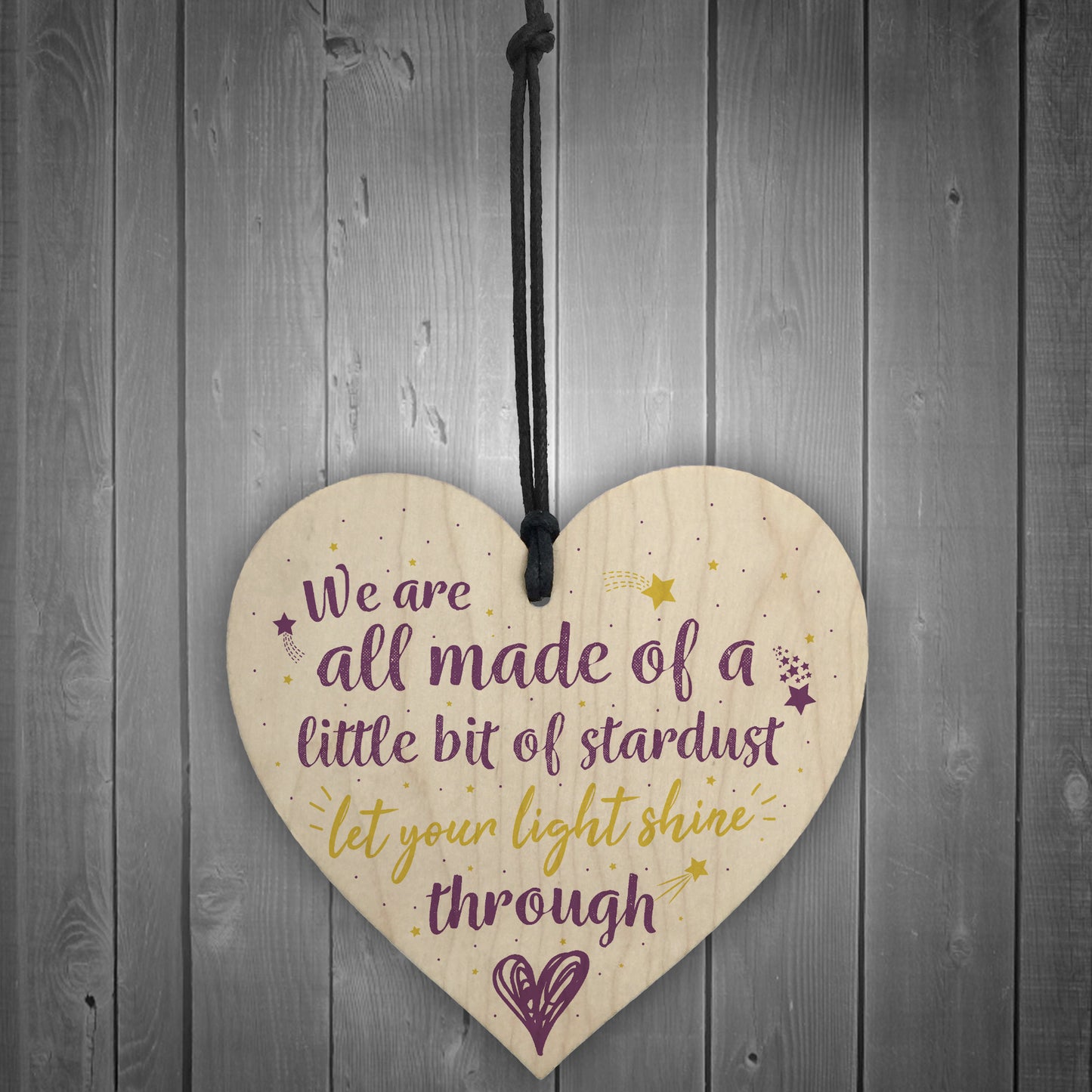 Inspirational Friendship Family Gift Wooden Heart Love Sign