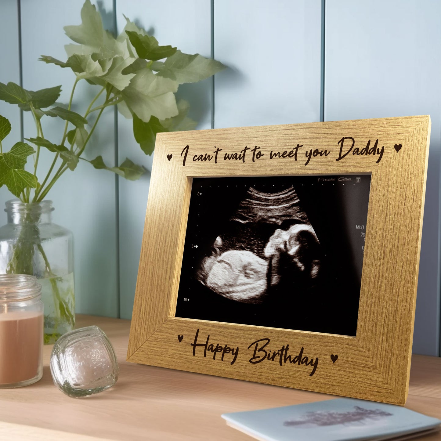 Birthday Gift For New Daddy Wooden Photo Frame Bump Gifts