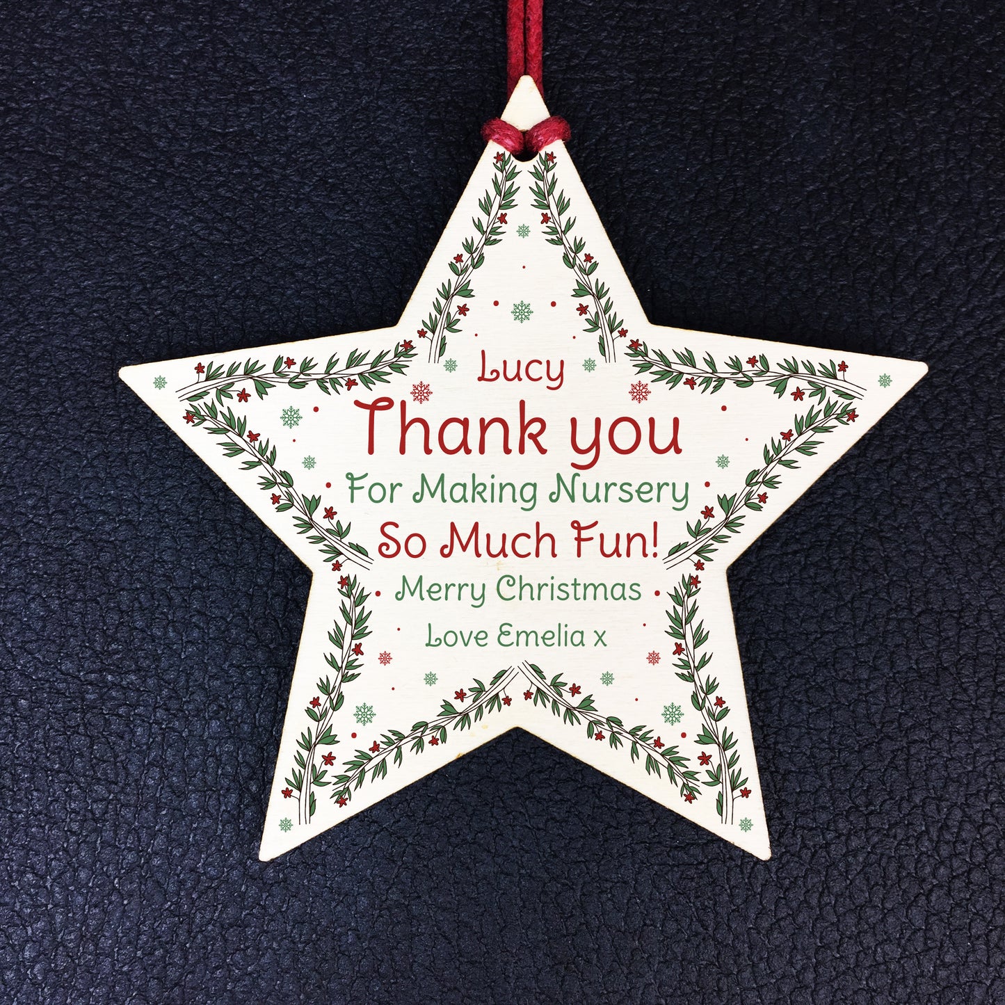 PERSONALISED Teacher Christmas Bauble Hanging Nursery Xmas