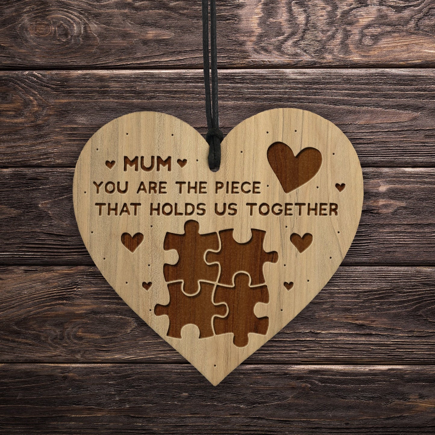 Cute Mum Gift From Daughter Son Engraved Heart Mum Birthday