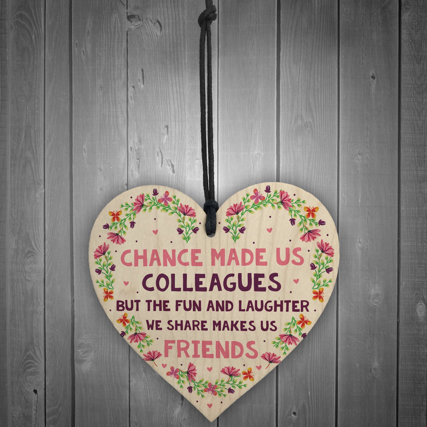 Chance Made Us Colleagues Wood Heart Leaving Gift Co Worker Gift
