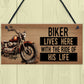 Novelty Motorcycle Motorbike Sign Funny Biker Gifts For Husband