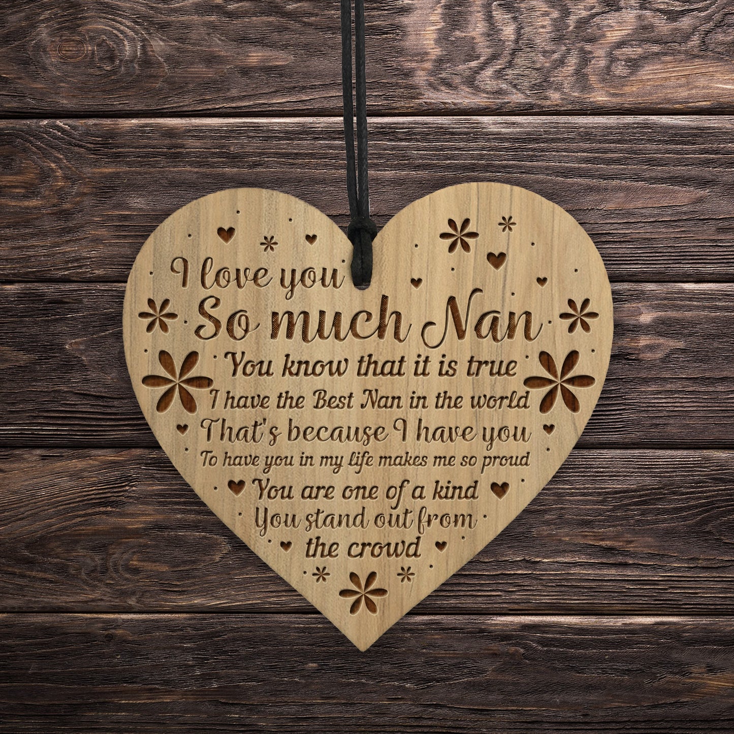 Nan Gifts Wooden Engraved Heart Nan Birthday Gift Christmas Gift