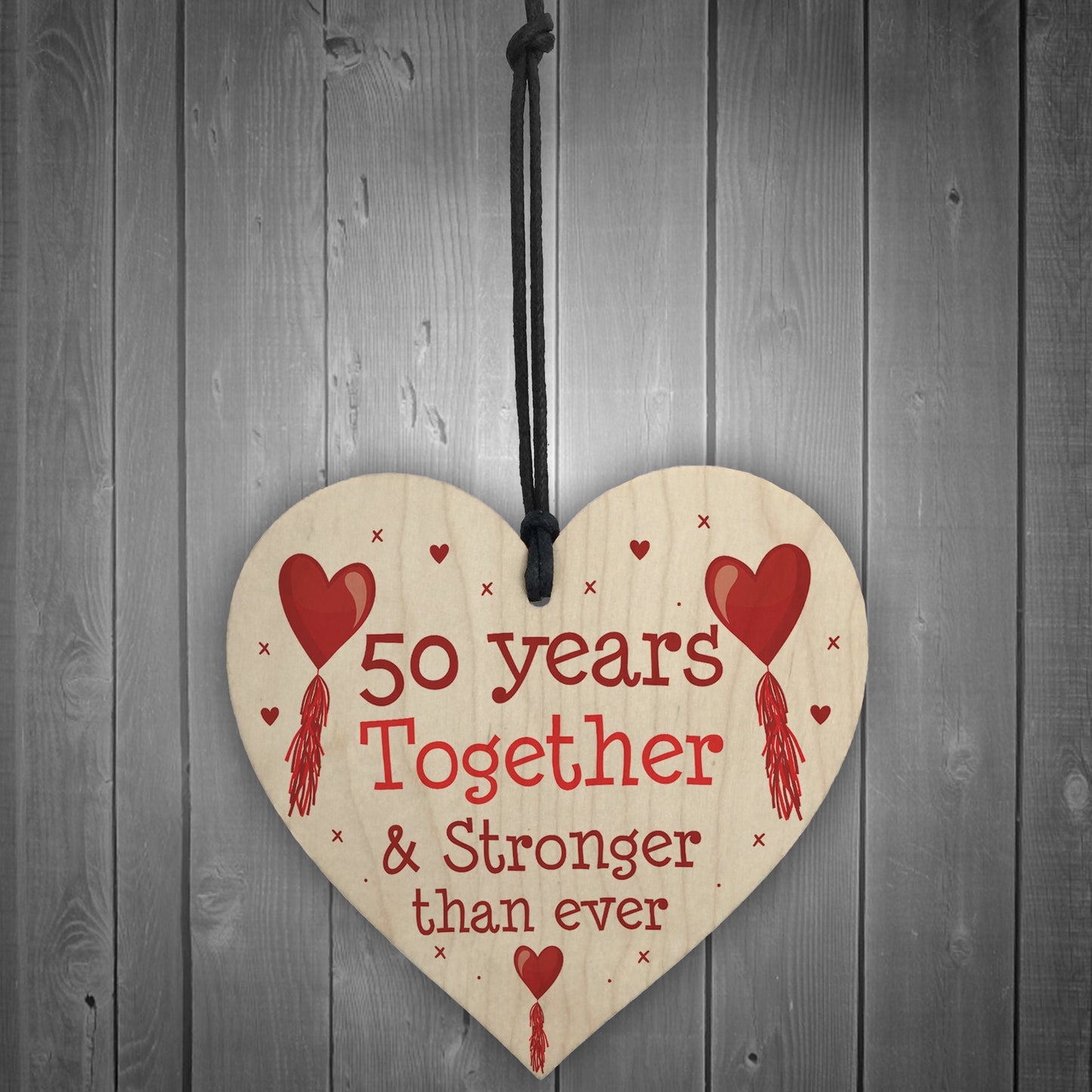 50th Anniversary Gift Wood Heart Perfect Gift For Husband Wife