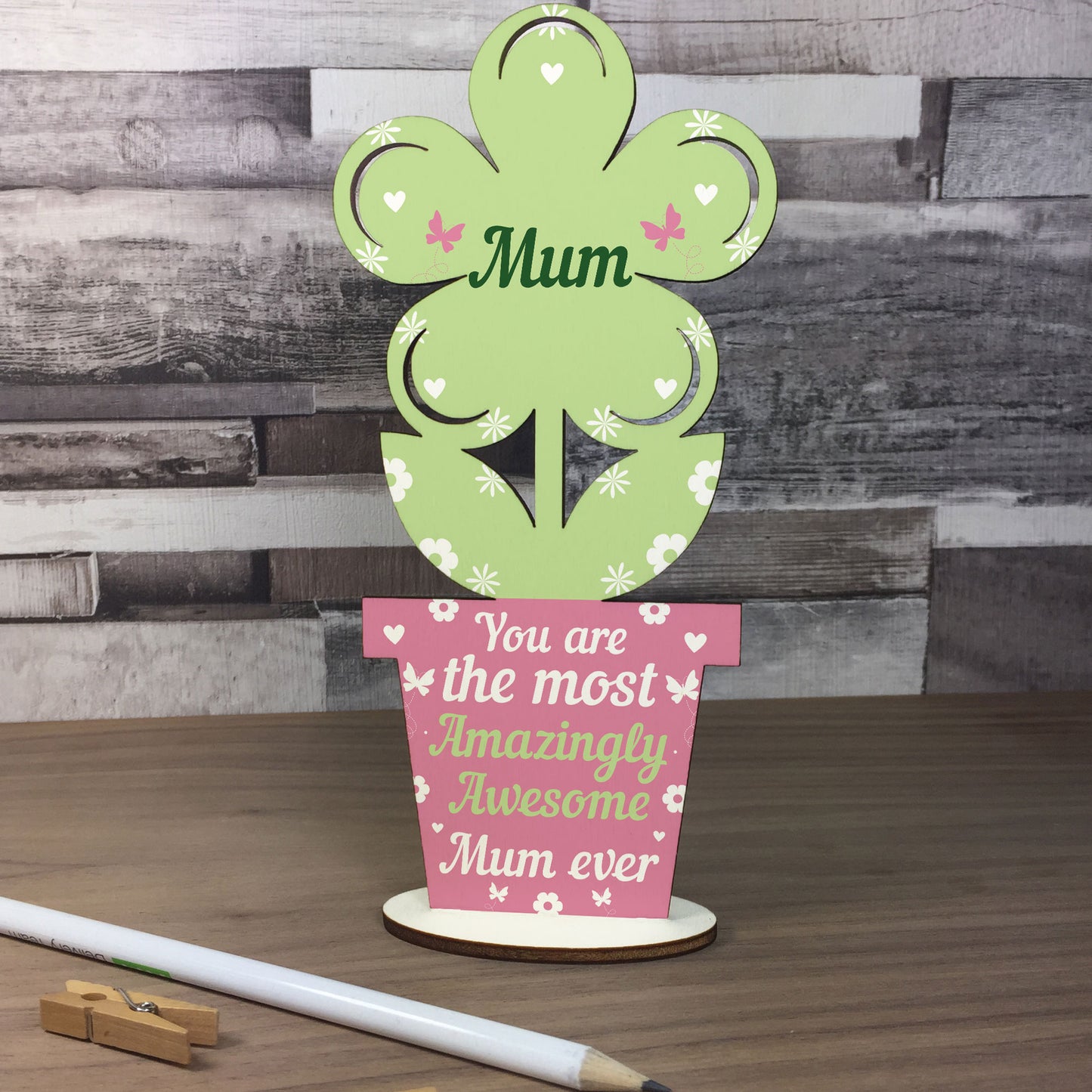 Amazing Mum Gift Wooden Flower Mum Birthday Christmas Gift