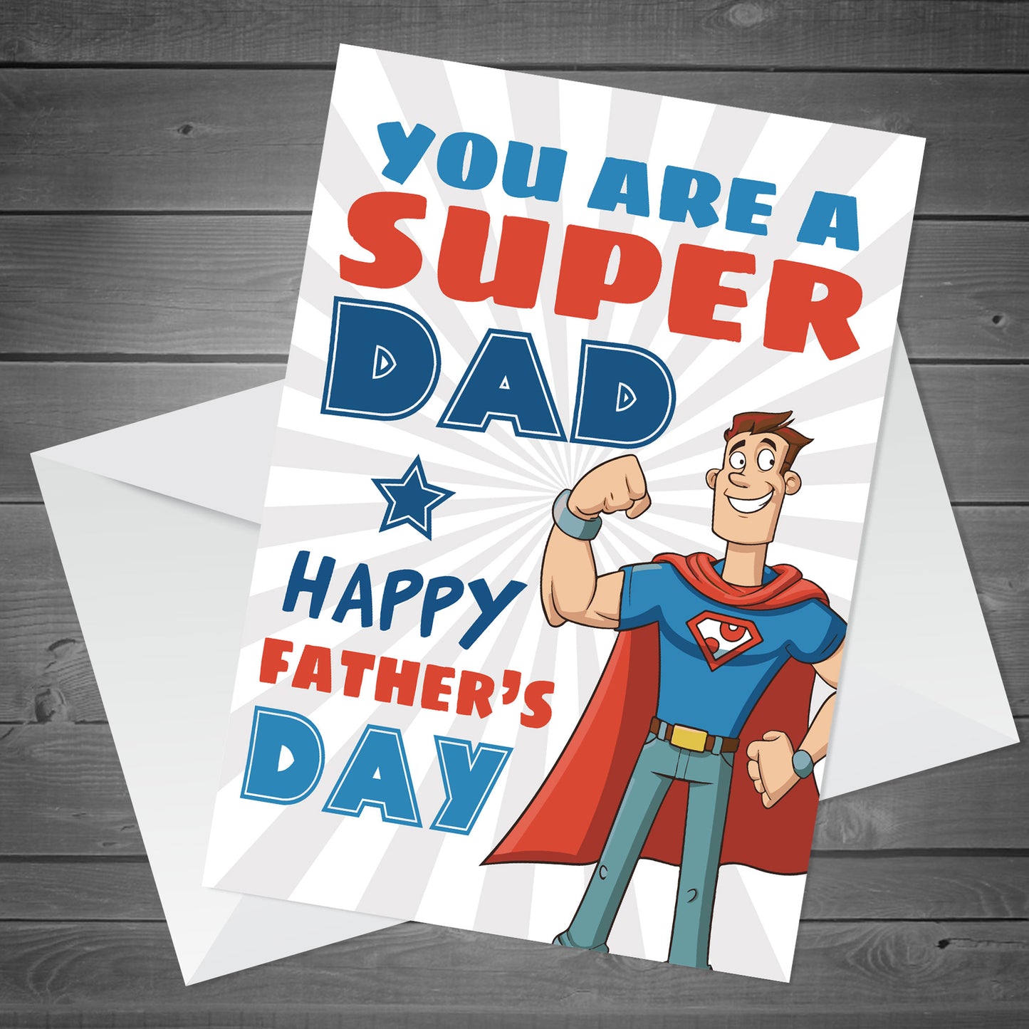 Fathers Day Card From Son Daughter Funny SUPER DAD Card
