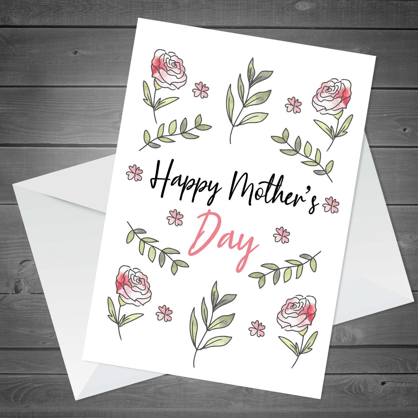 Happy Mothers Day Card For Mum Mummy Nan Nanny Floral Design