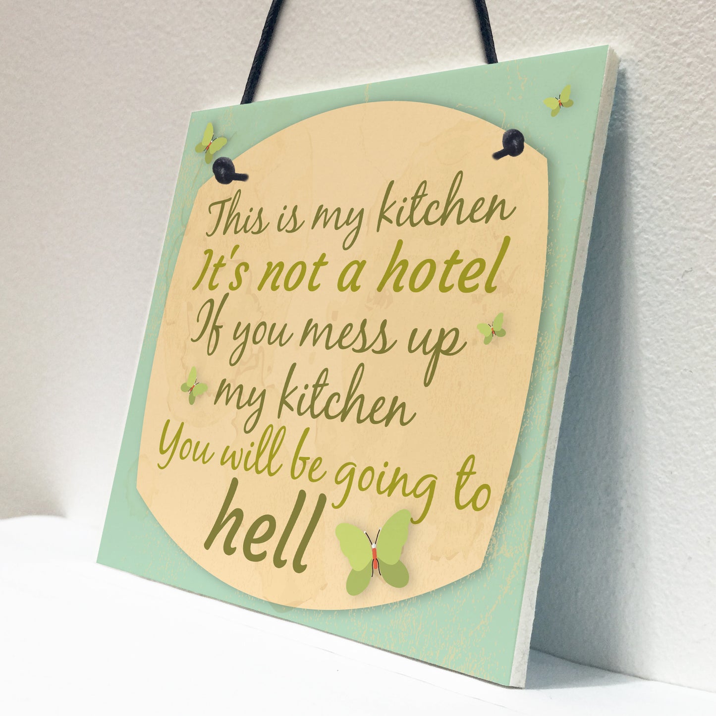 Shabby Chic Humorous This Is My Kitchen Plaque Wall Vintage Sign