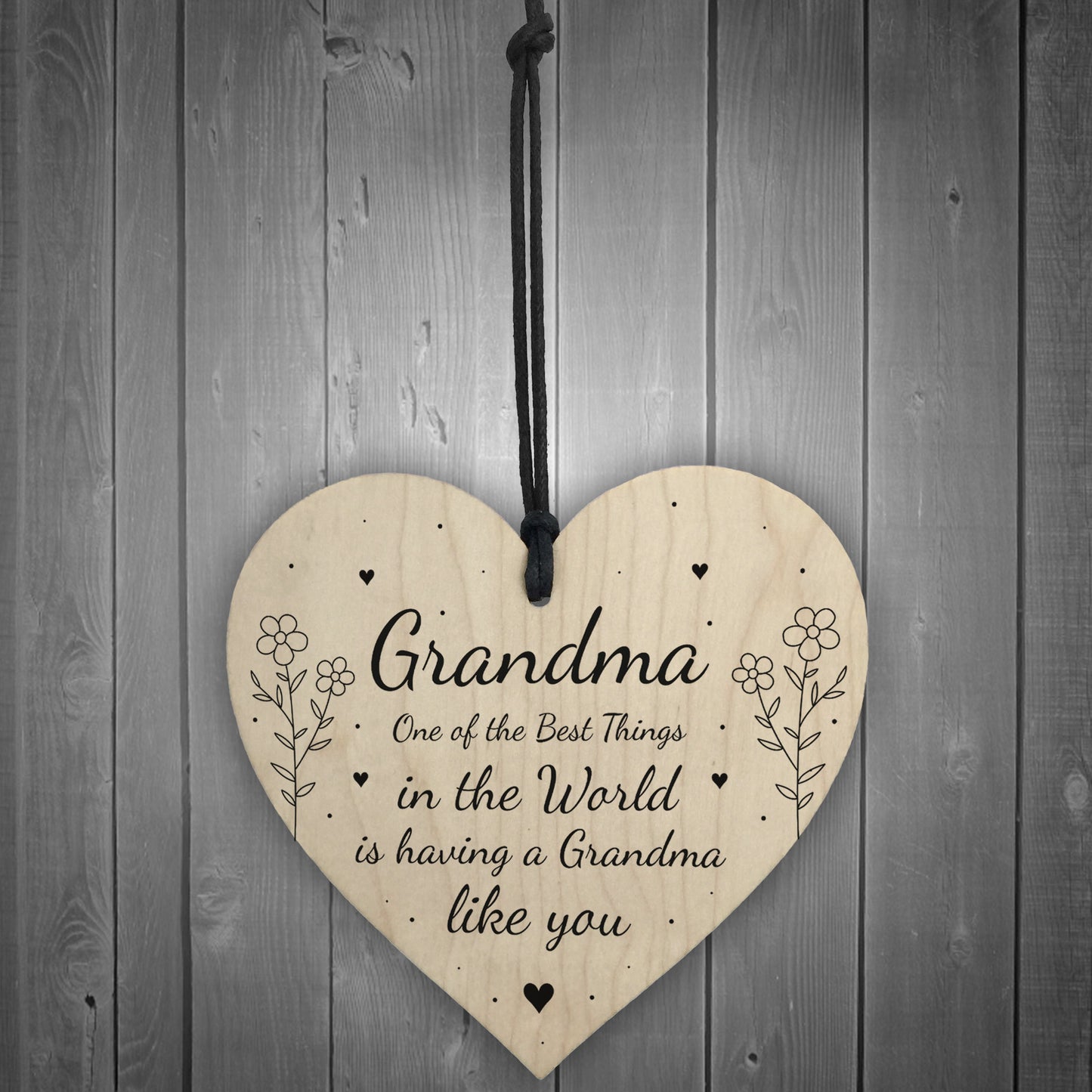 Mothers Day Gift For Grandma Wood Heart Thank You Birthday Gift