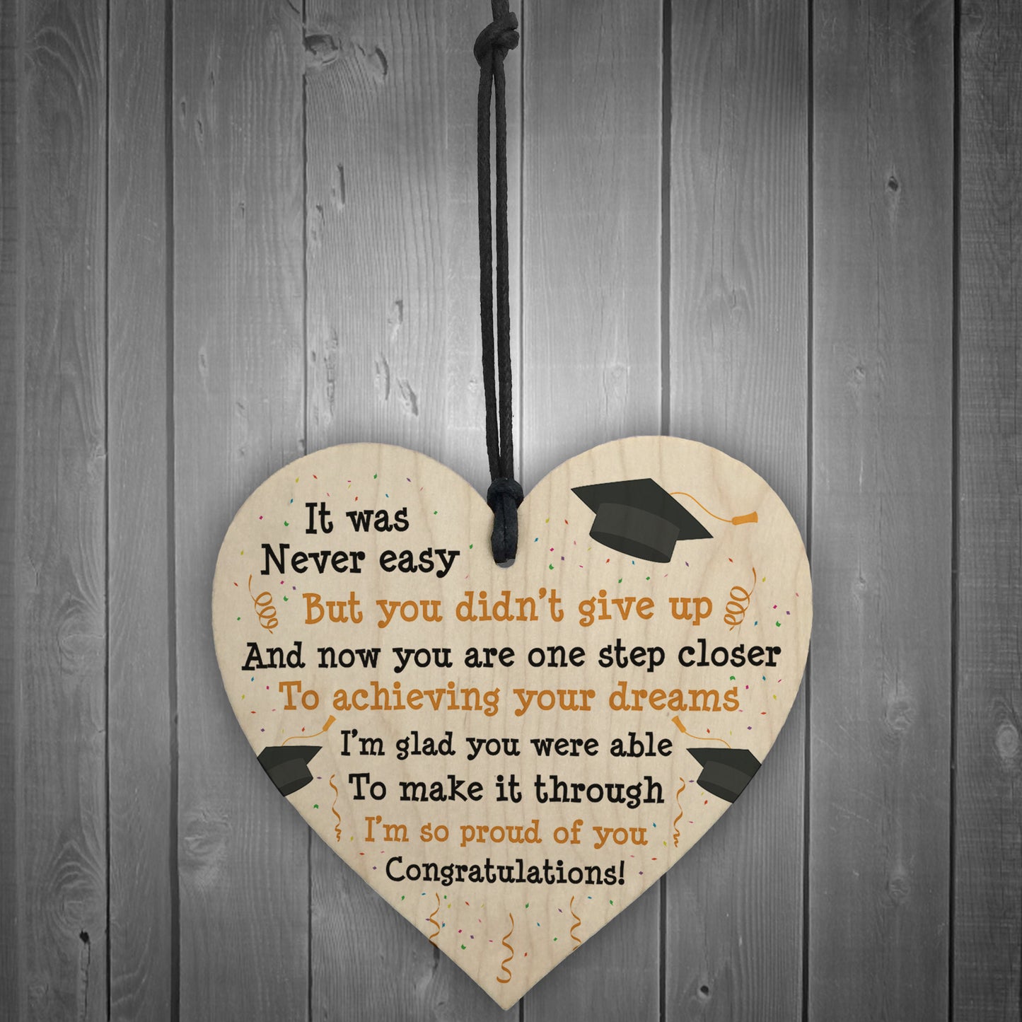 Graduation Gifts Congratulations Wooden Heart Leaving Plaque