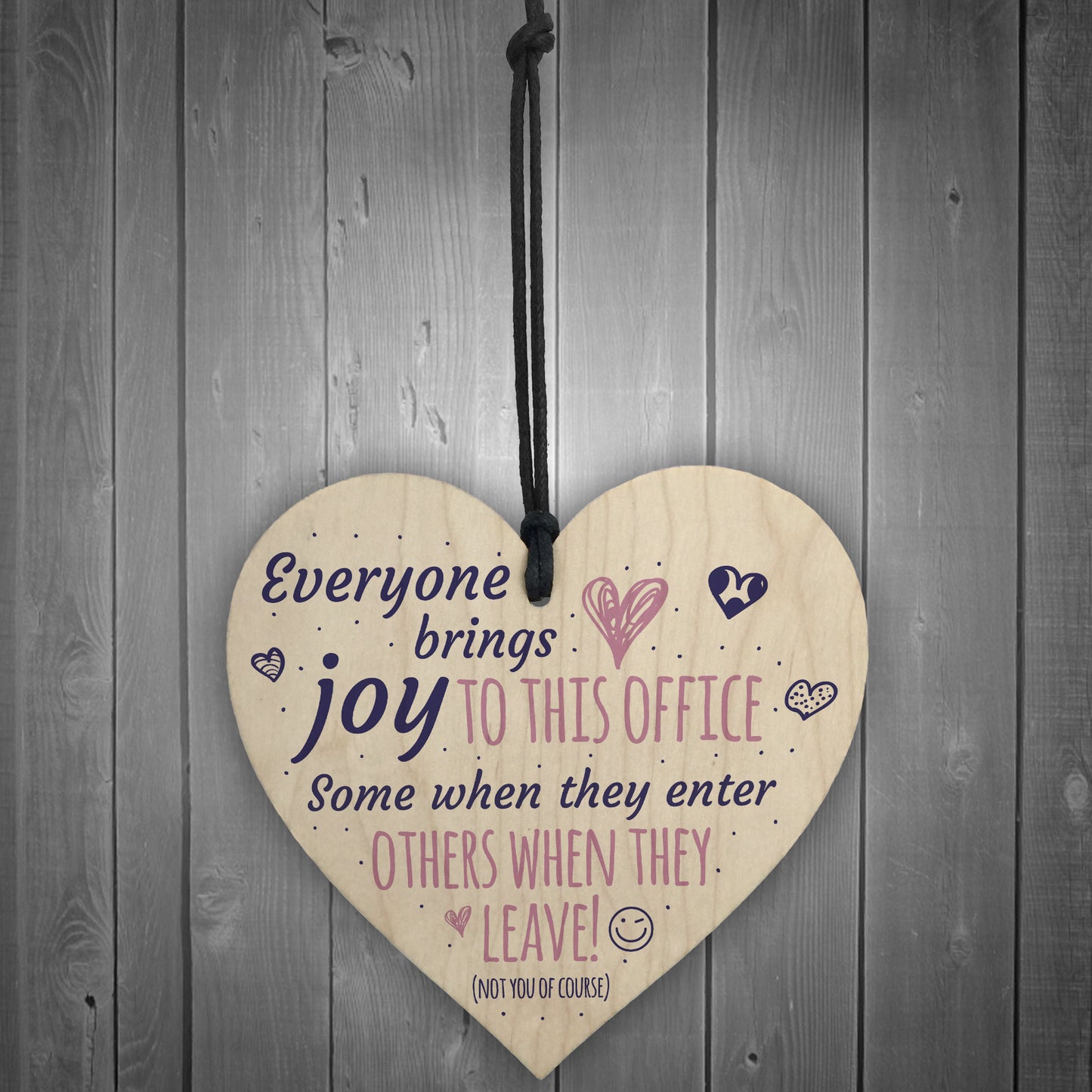 Bring Joy To The Office Novelty Wooden Heart Leaving Gift Plaque