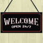 Bar Welcome Hanging Sign For Home Bar Man Cave Garden Decor