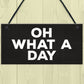 OH WHAT A DAY Funny Hanging Home Decor Bar Home Sign Office