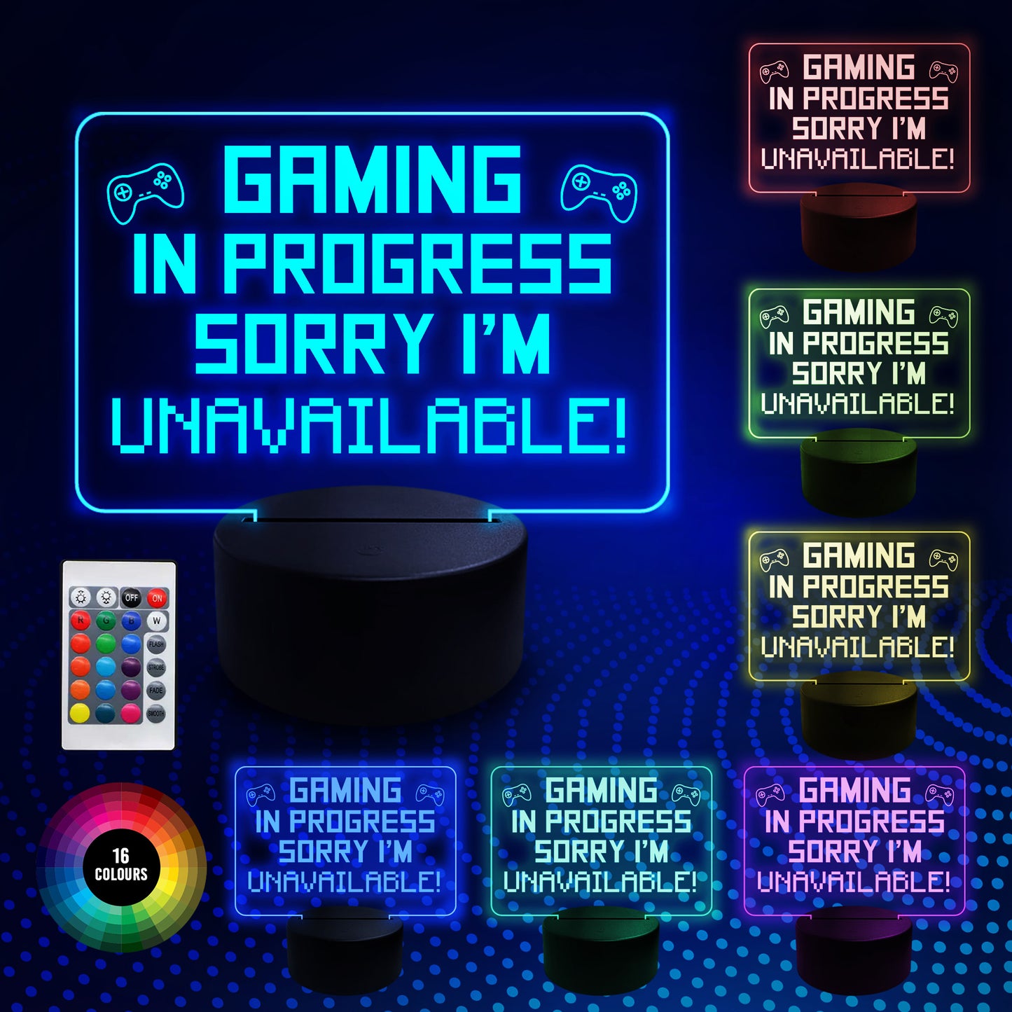Gaming In Progress Neon LED Gamer Light Up Plaque Night Light