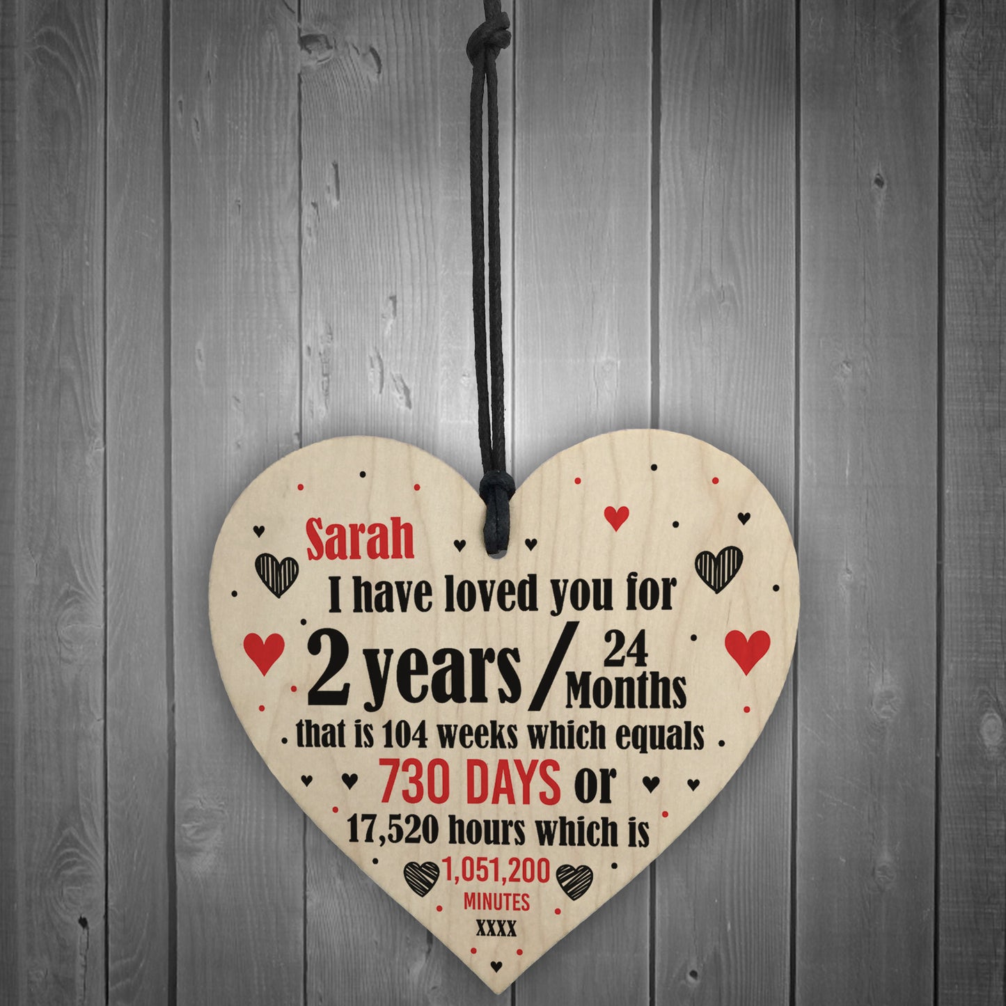 2nd Anniversary Gift Personalised Heart Wedding Gift Funny