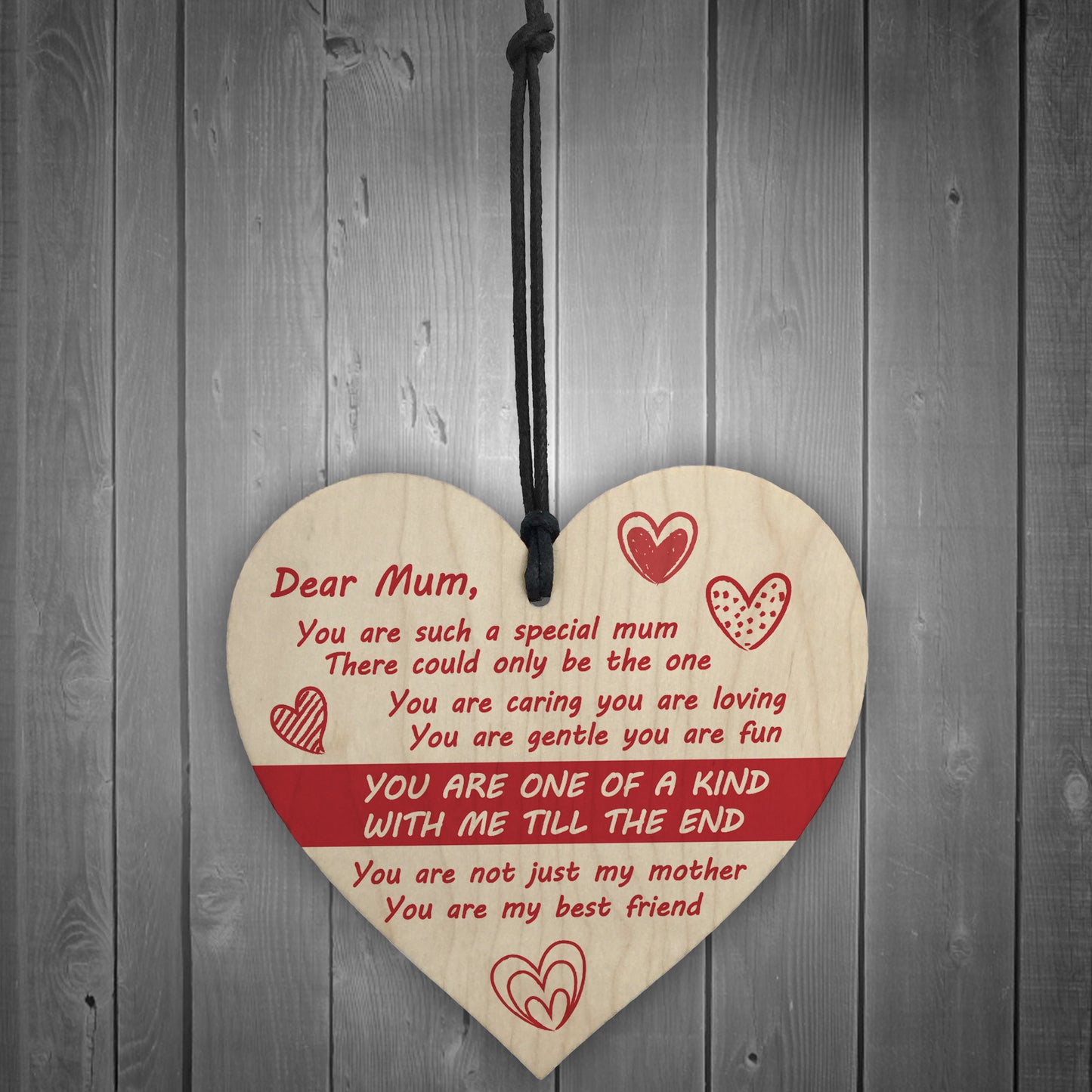 Dear Mum Hanging Heart Sign Mothers Day Birthday Gifts