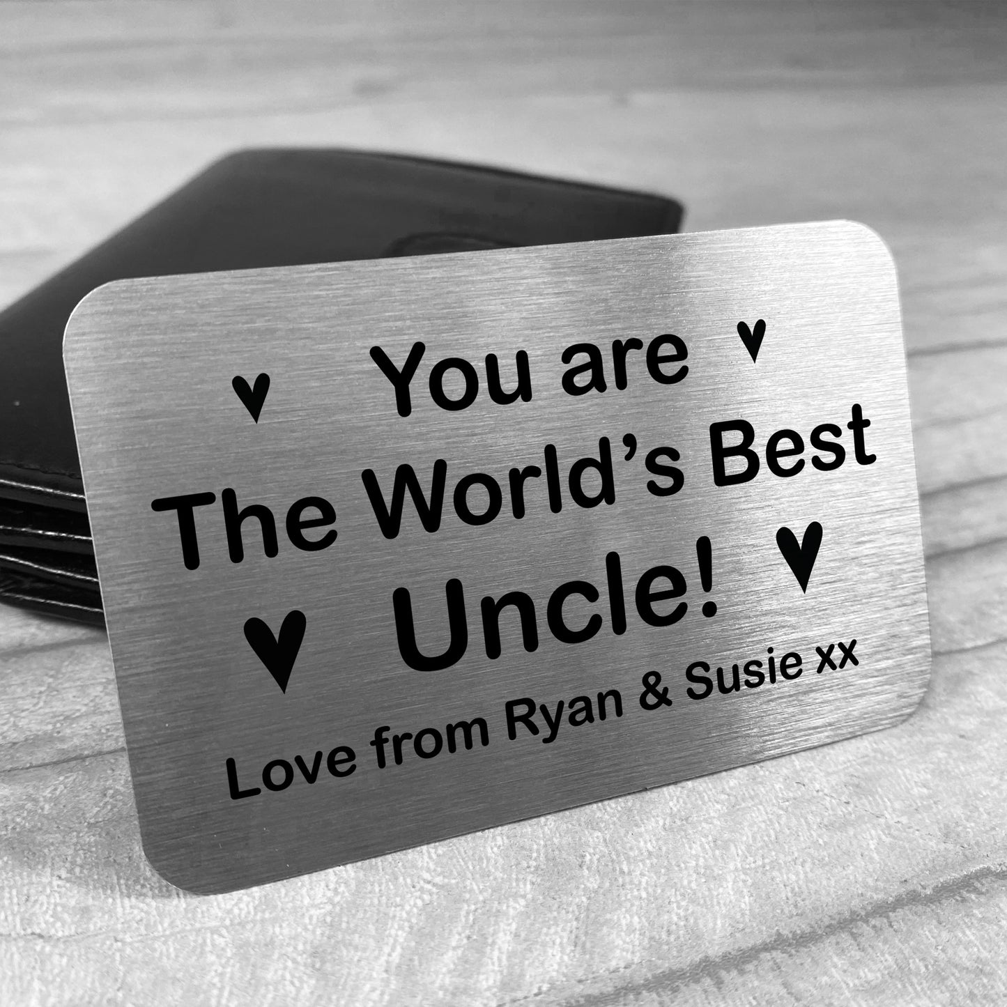 Novelty Worlds Best Uncle Gift For Birthday Metal Card