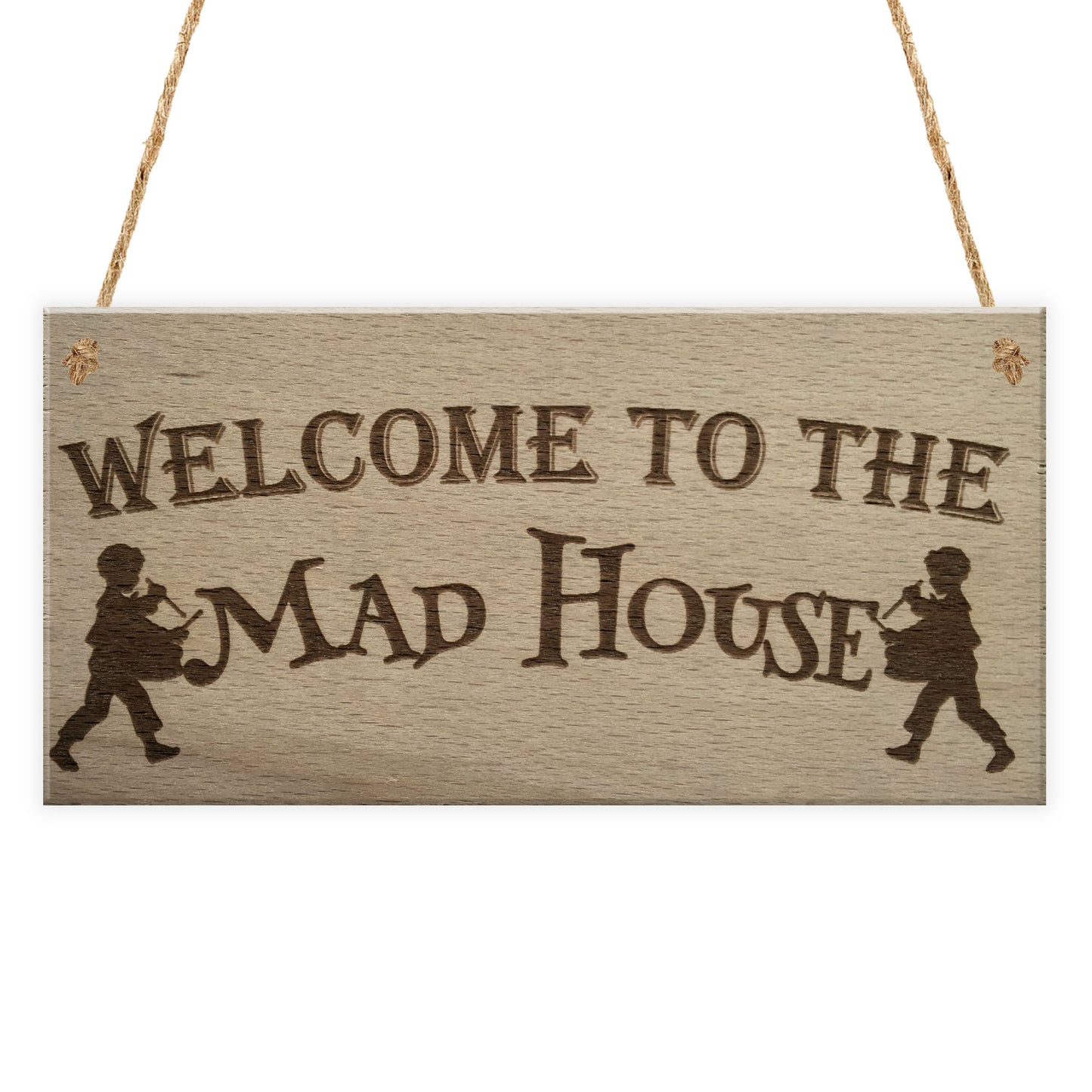 Mad House Funny Home Decor Gift Friendship Door Hanging Plaque