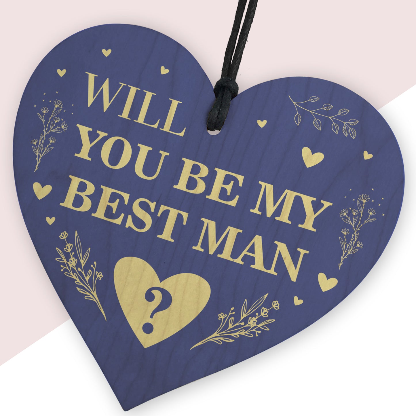 Will You be my Best Man Wood Heart Proposal Wedding Gift