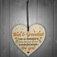 Birthday Christmas Gift For Nan And Grandad Wood Heart Thank You