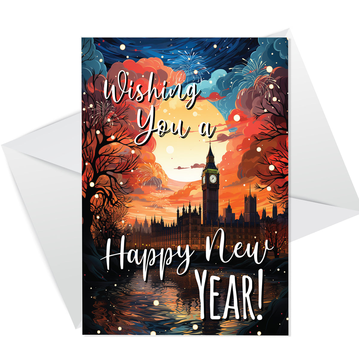 New Year Cards Multipack of 12 Happy New Year Friends Family