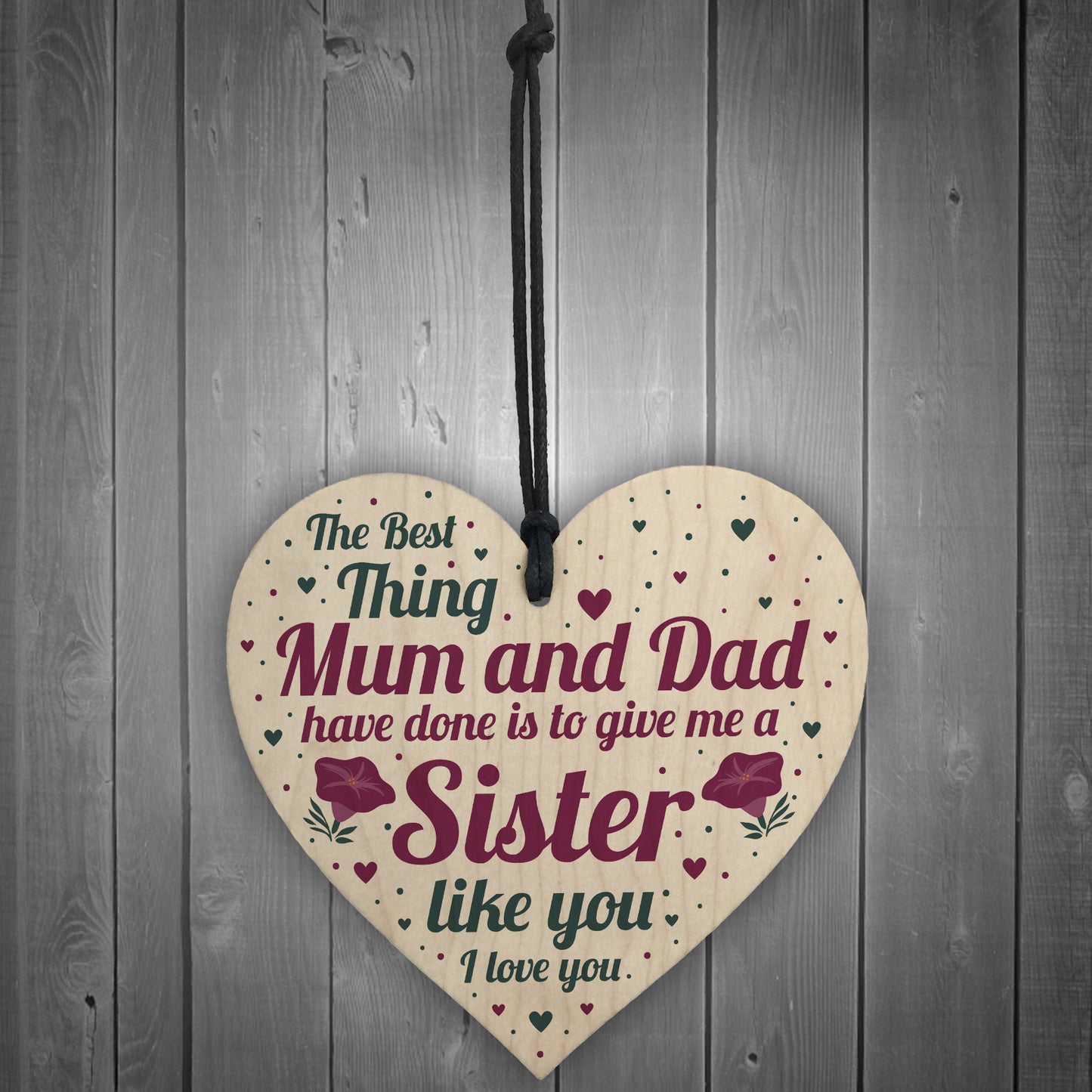 Sister Gifts For Birthday Handmade Wood Heart Thank You Sister