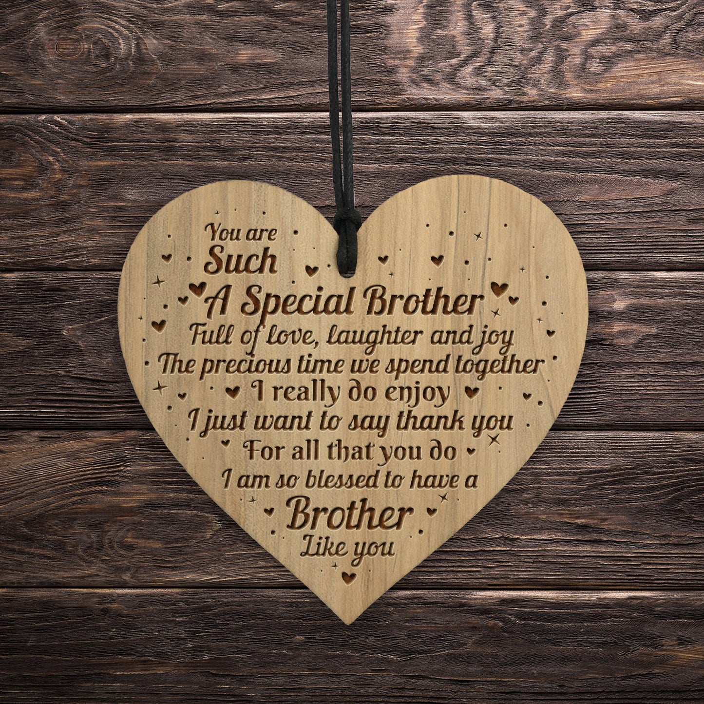Brother Gift Idea For Birthday Christmas Engraved Heart Sister