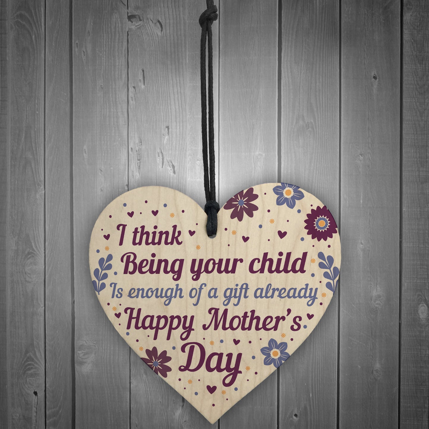 Mothers Day Funny Gifts Wooden Heart Sign Present