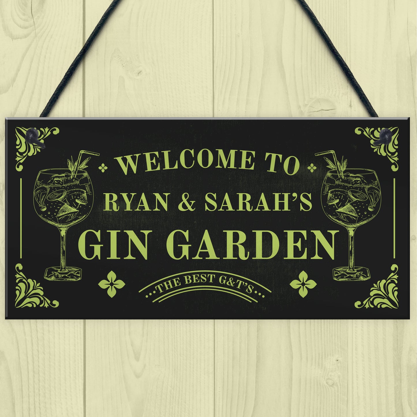 Gin Garden Sign Personalised Home Bar Decor Gift Welcome Sign