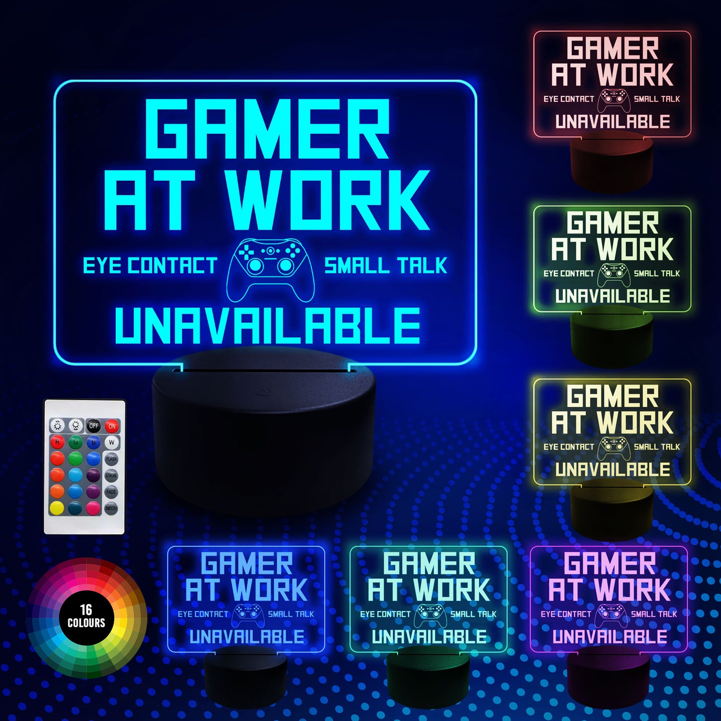 Funny Gaming LED Night Light Gift For Gamer Boys Bedroom