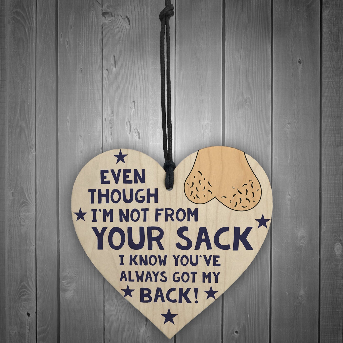 Stepdad Christmas Birthday Gift Wood Heart Humor Funny Gift