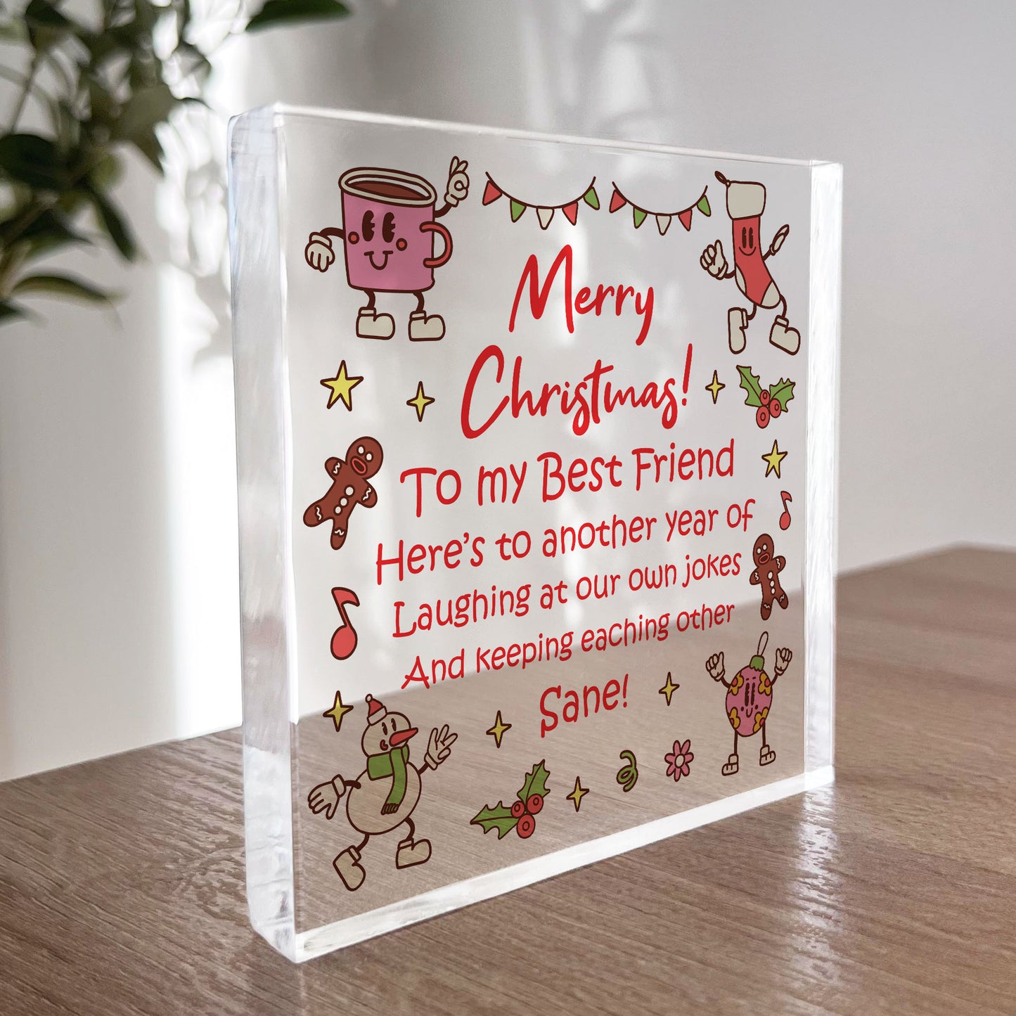Best Friend Christmas Gift For Her Acrylic Plaque Friendship