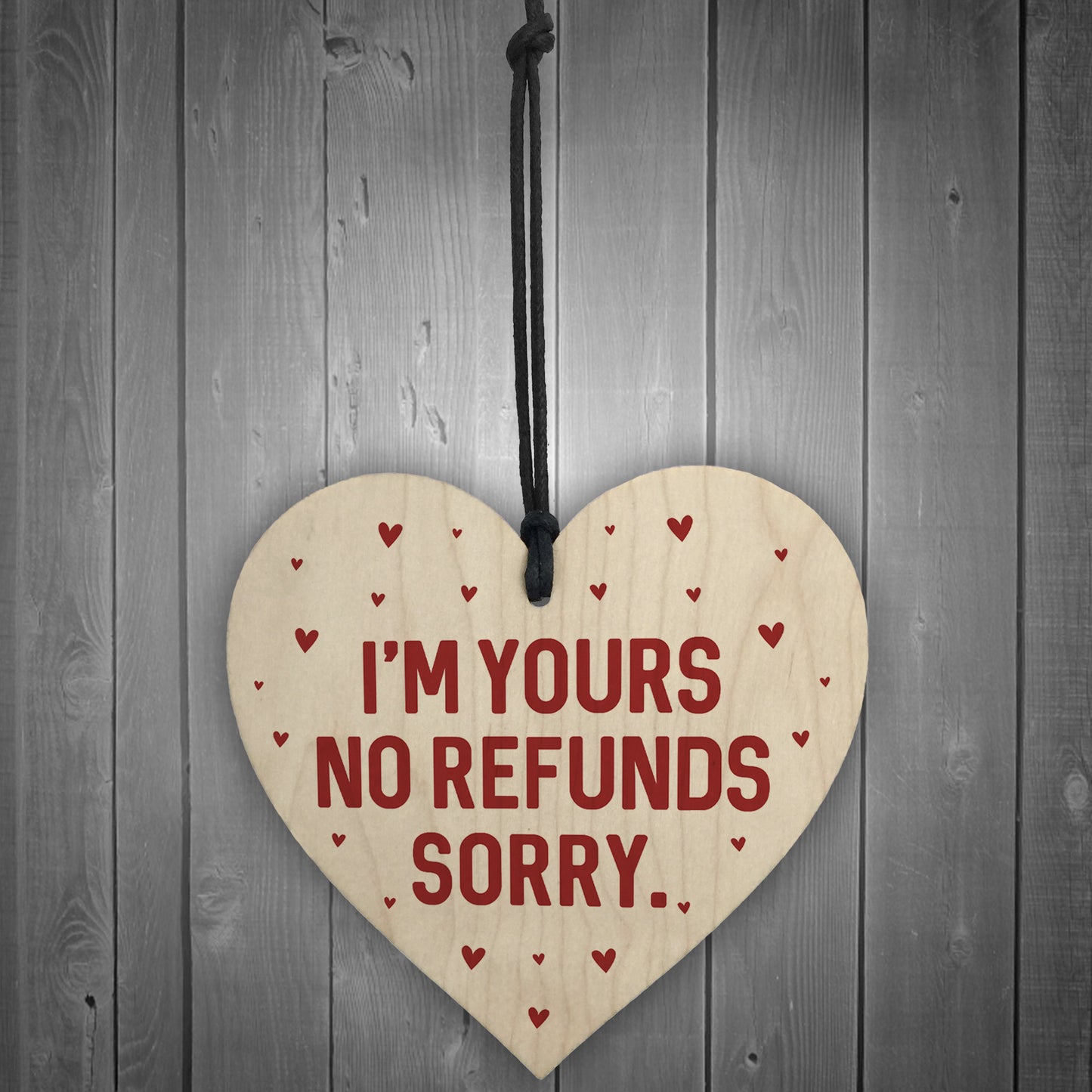 Funny Gift For Boyfriend Girlfriend Husband Wife Wood Heart