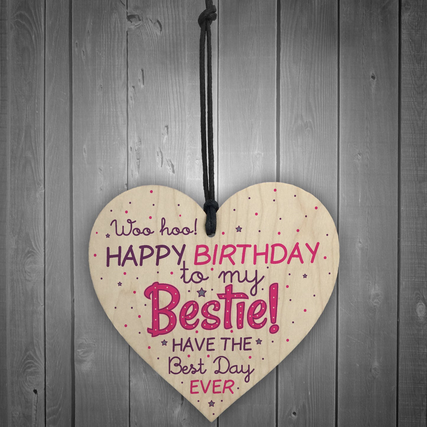 Birthday Friendship Best Friend Gift Wood Heart Plaque Thank You